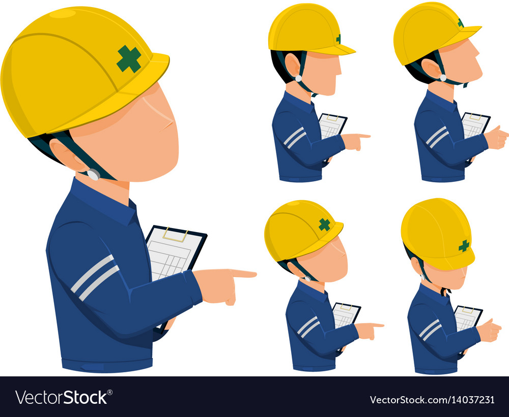 Engineer hold writing pad Royalty Free Vector Image