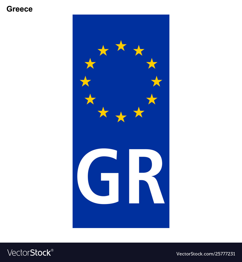 Eu country identifier blue band on license plates Vector Image
