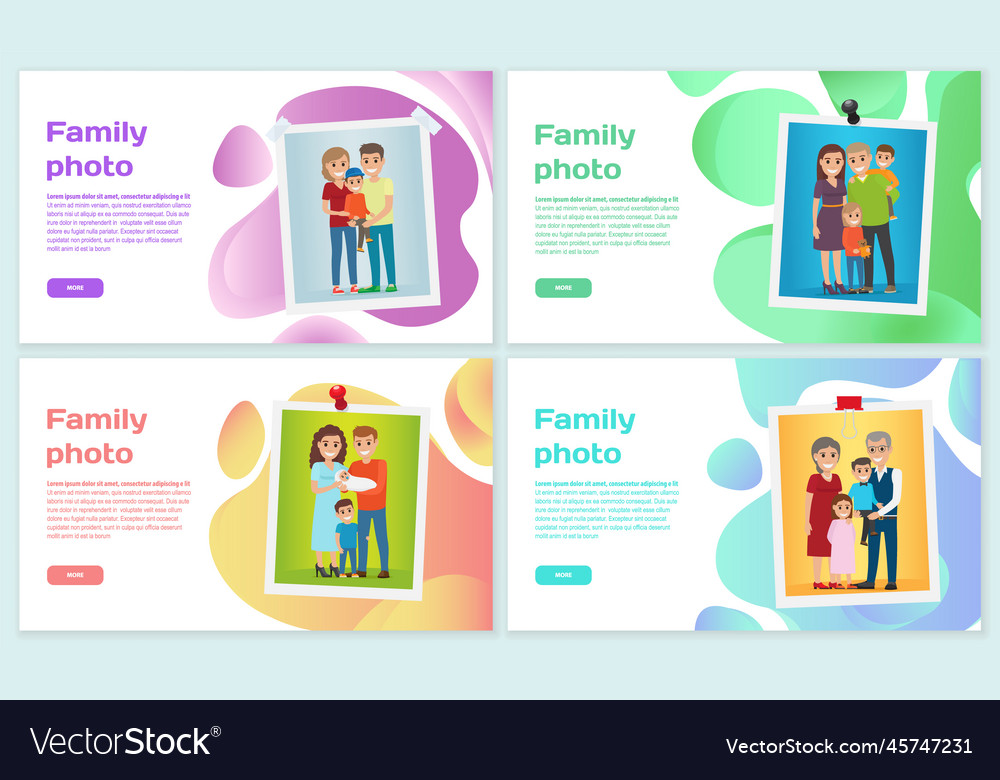 Family photo landing page template portrait