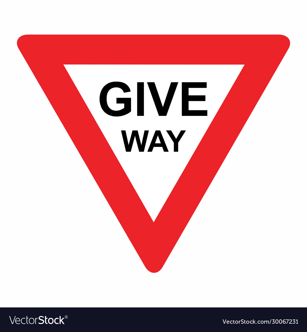 Give way traffic sign Royalty Free Vector Image