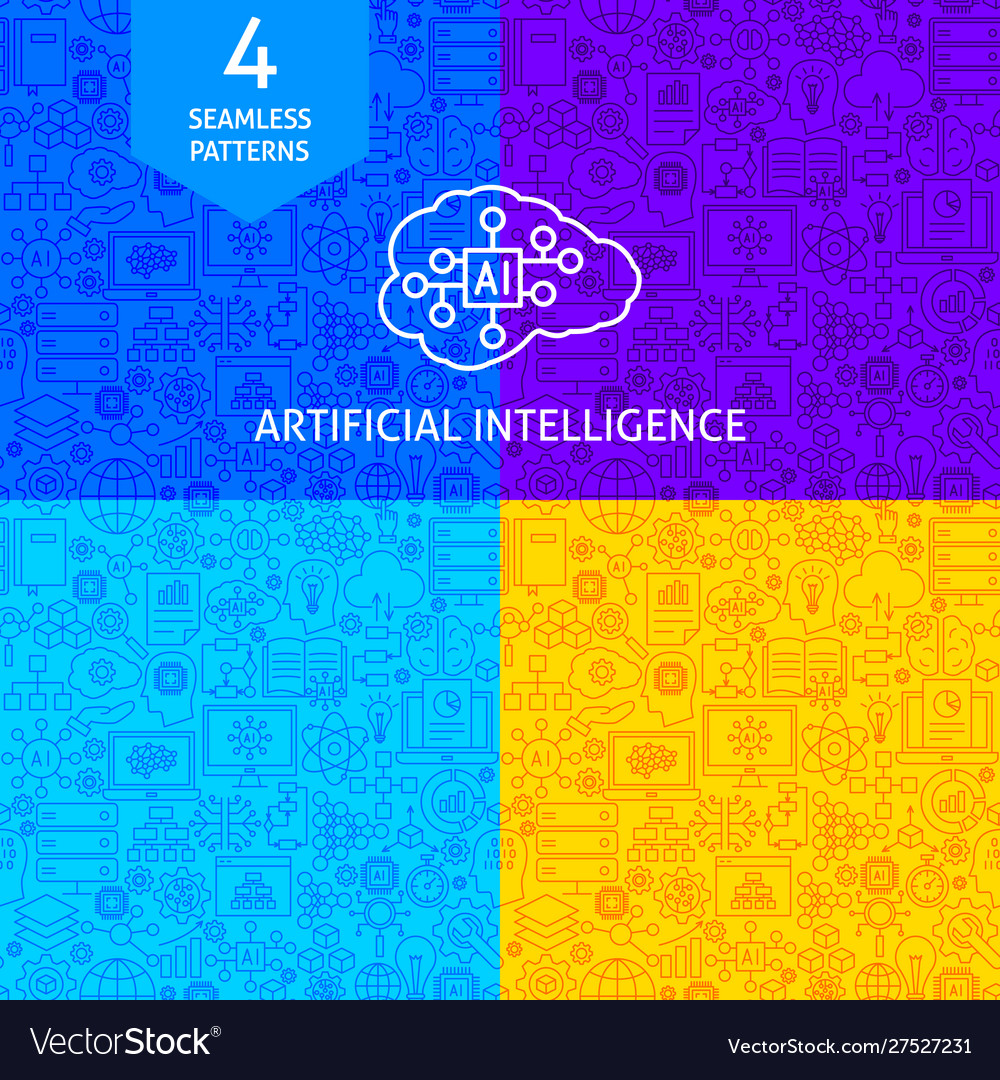 Linie künstliche Intelligenz Muster