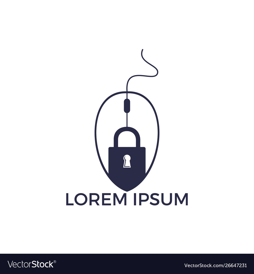 Lock click logo design Vector Image Lock click logo design