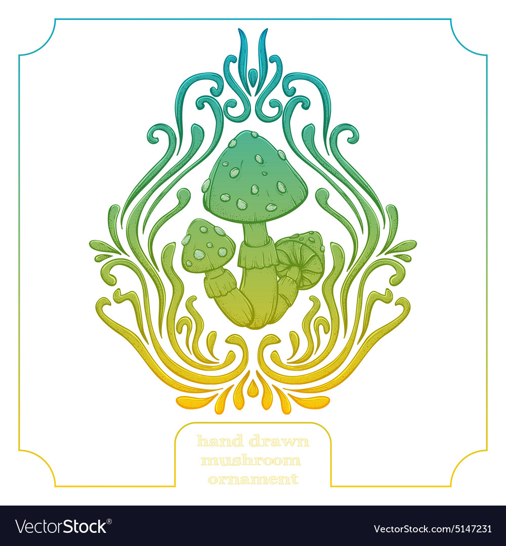 Mushroom and abstract pattern five