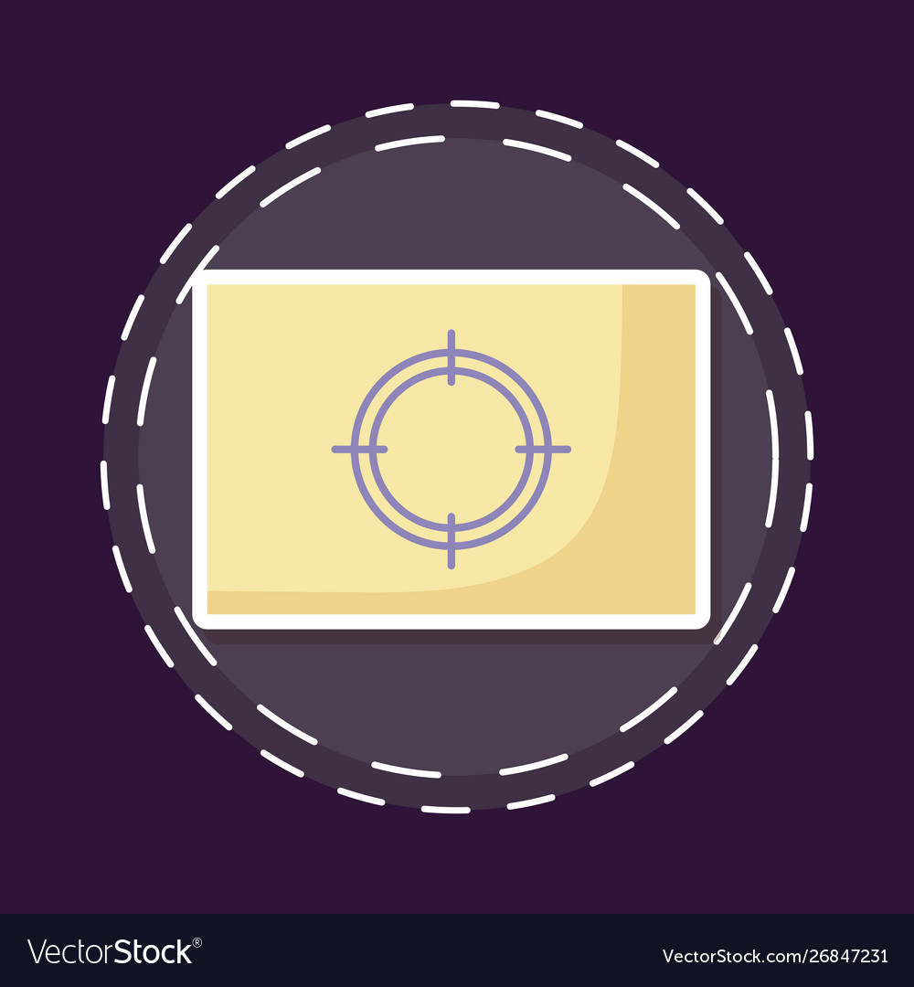 Patch target with paper document isolated icon