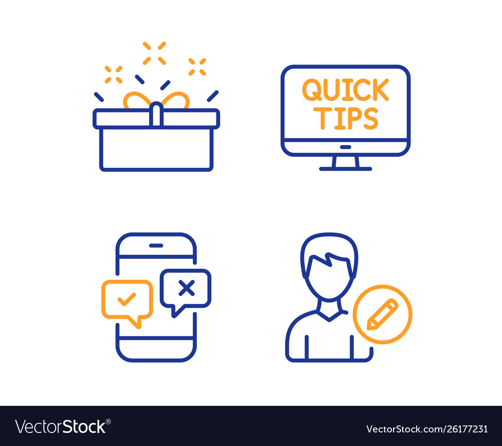 Present box web tutorials and phone survey icons vector image Present box web tutorials and phone survey icons