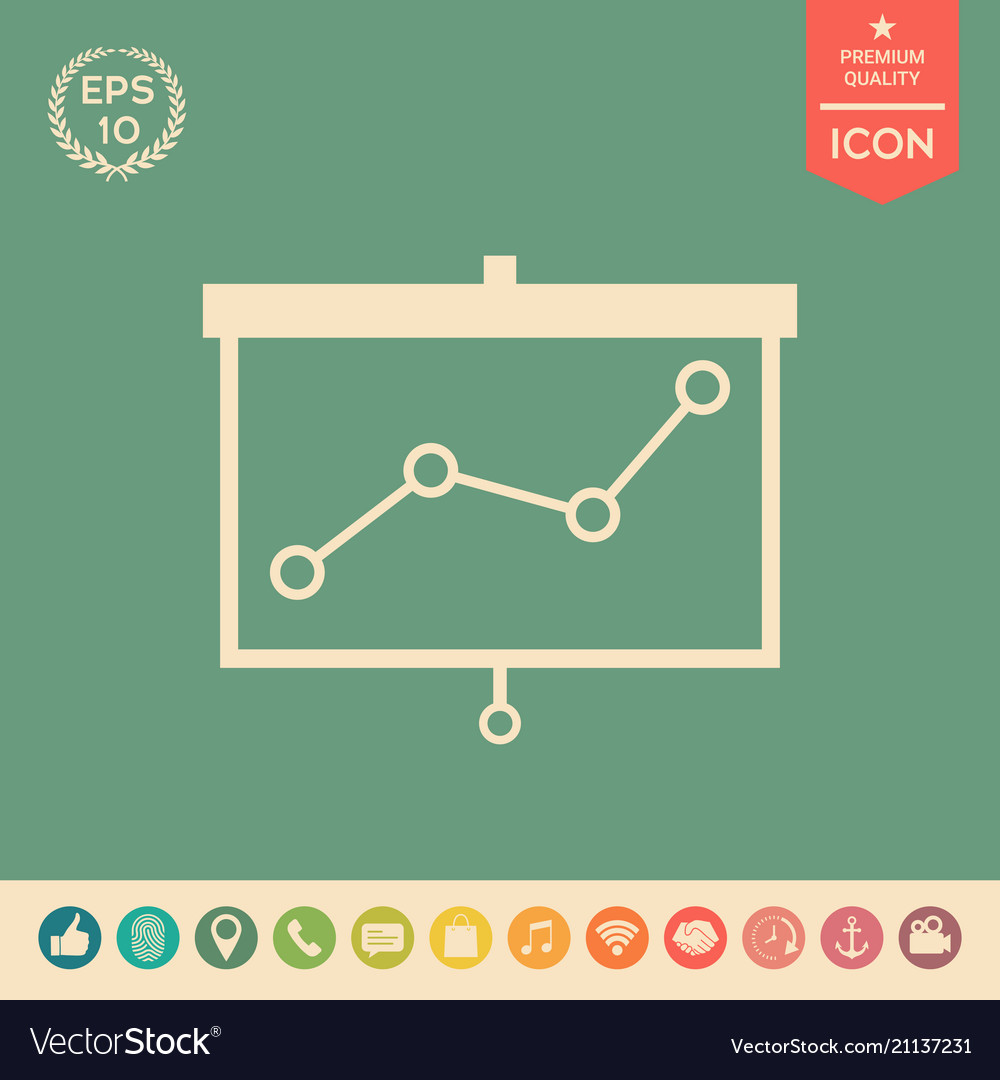 Projector screen with graph vector image Projector screen with graph