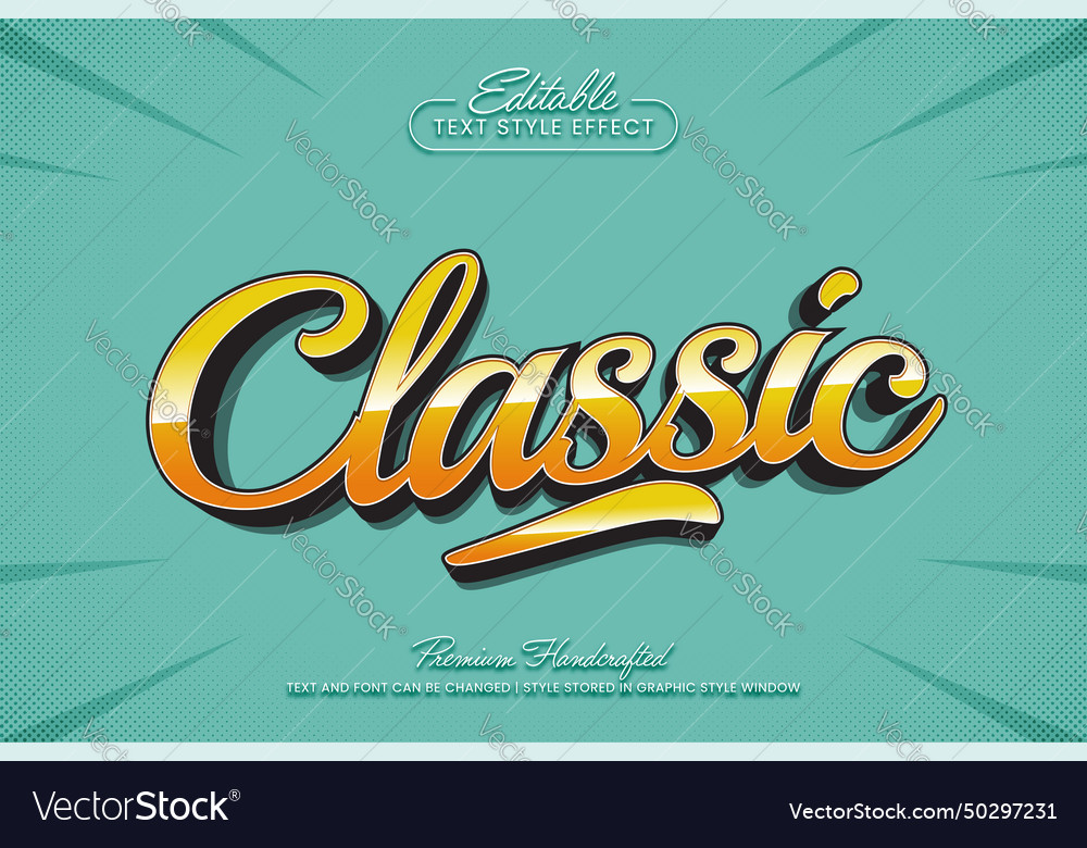 Retro classic 3d text Effekt Grafik Stil