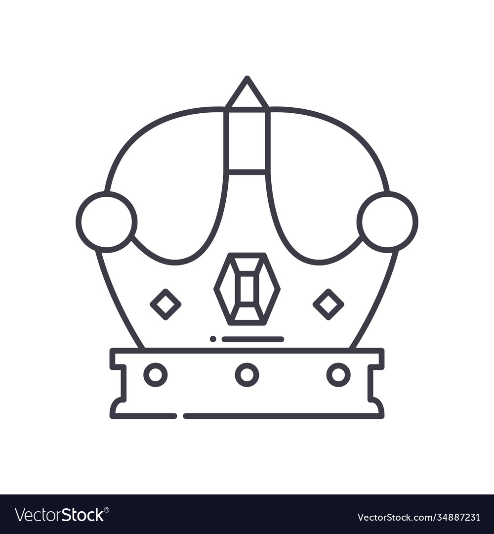 Royal crown icon linear isolated