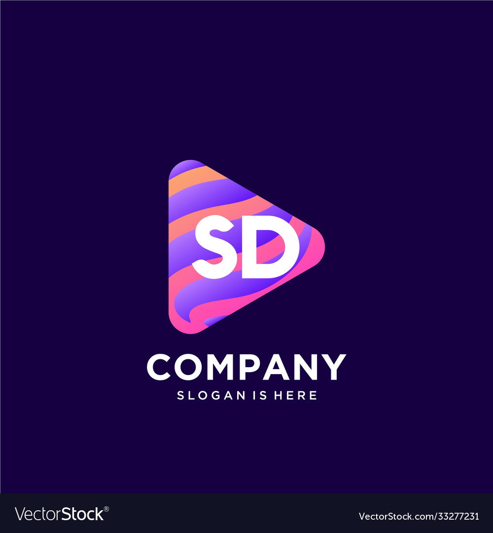 Sd initial logo with colorful template