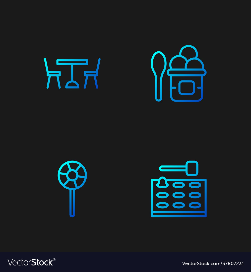 Set line arcade game machine lollipop picnic Vector Image Set line arcade game machine lollipop picnic