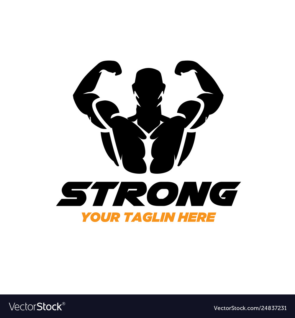 Strong fitness logo designs Royalty Free Vector Image