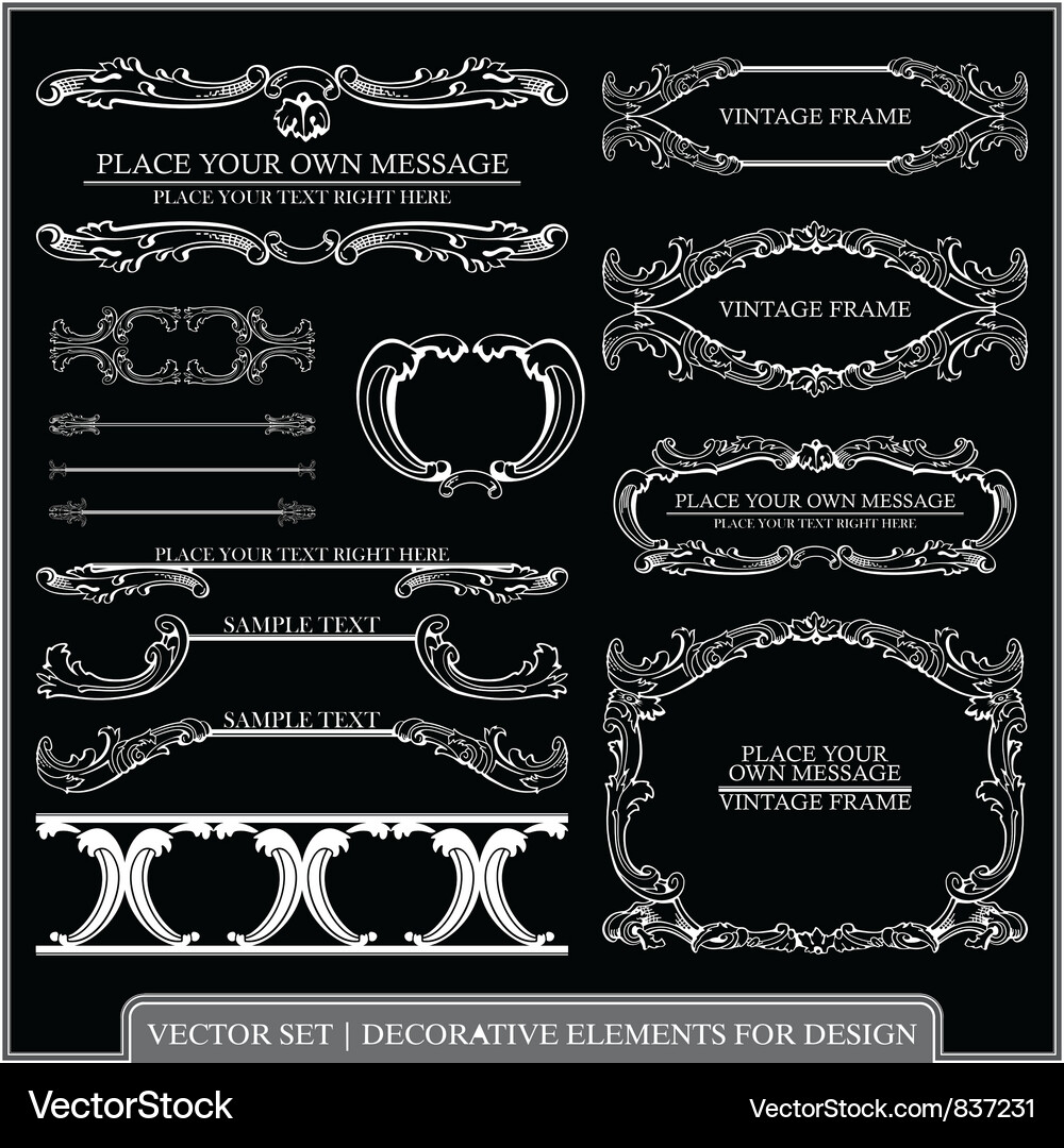 Vintage Calligraphic Elements Royalty Free Vector Image