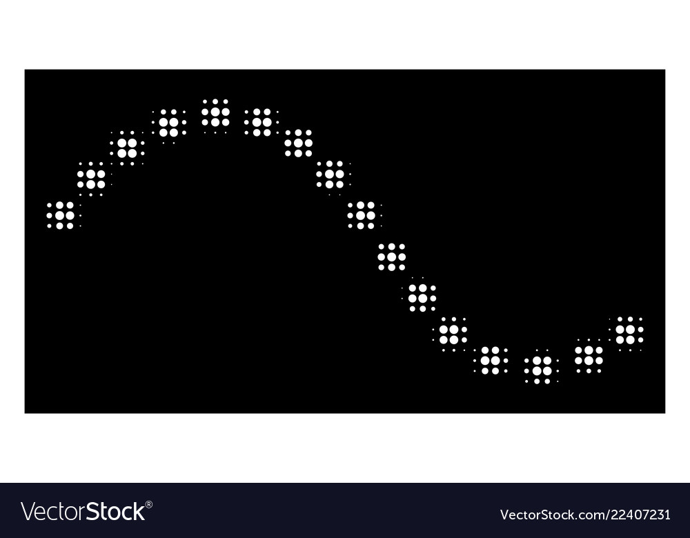 White halftone dotted function line icon