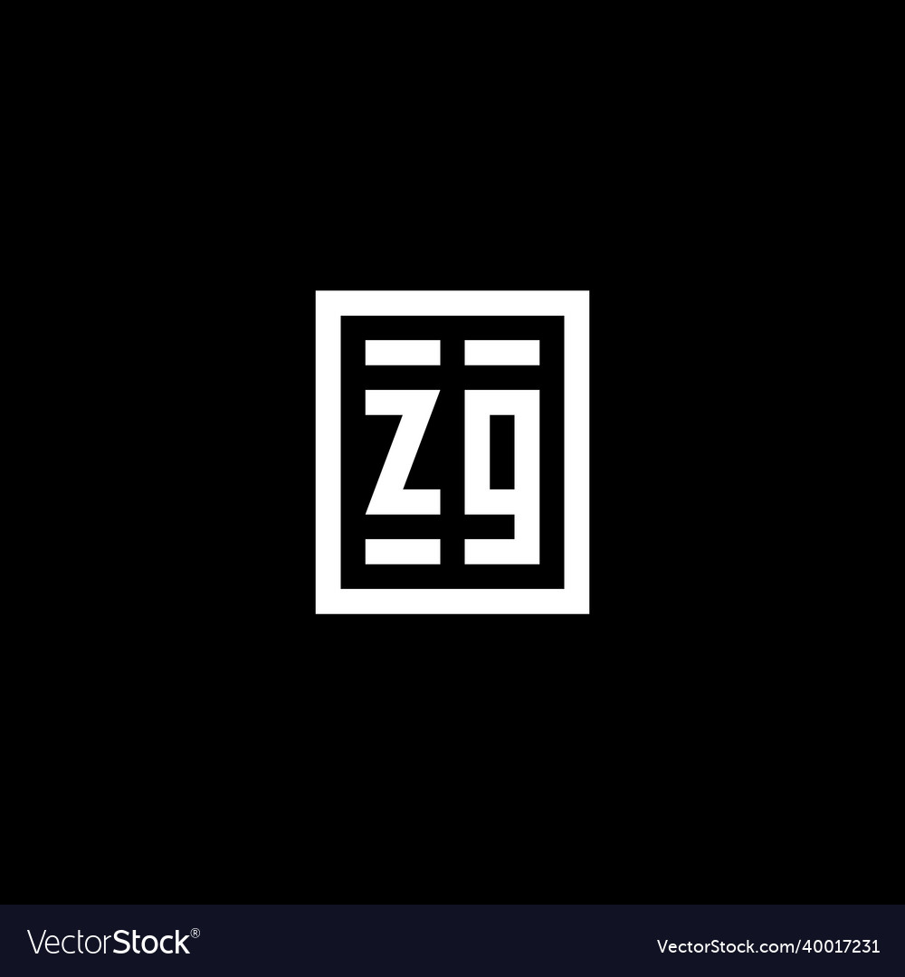 Zg initial logo with square rectangular shape