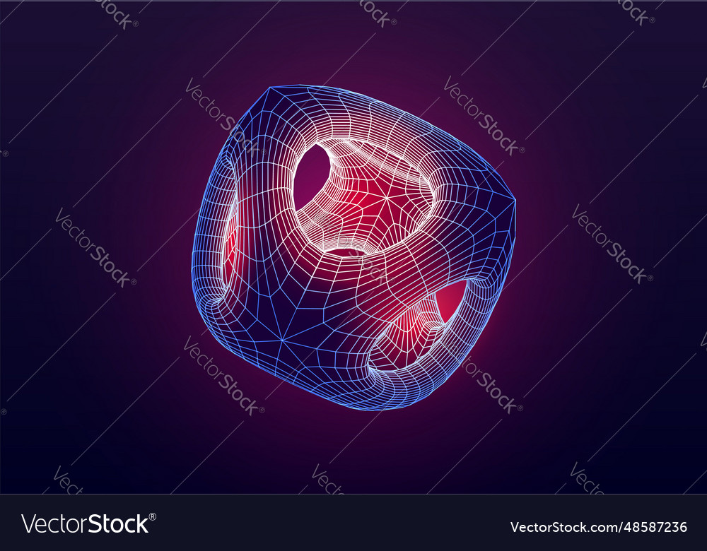Abstract technology styled grid shape with inner