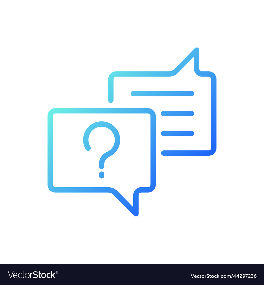 Asking question pixel perfect gradient linear icon