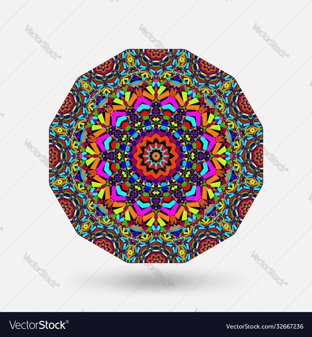 Bright color circular kaleidoscope pattern