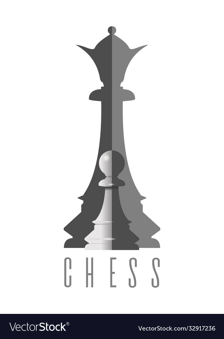 Chess logo concept design black and white icon Vector Image