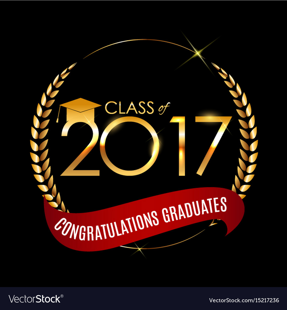 Congratulations on graduation 2017 class Vector Image