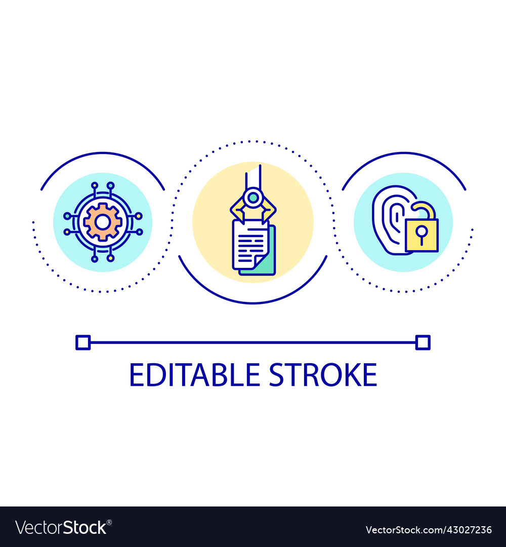 Digital identity management loop concept icon vector image Digital identity management loop concept icon