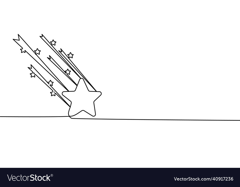 Draw a continuous line of stars shining meteor