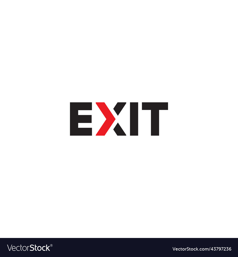 Exit text logo design isolated on white background vector image Exit text logo design isolated on white background