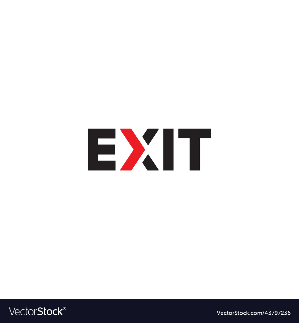 Exit text logo design isolated on white background