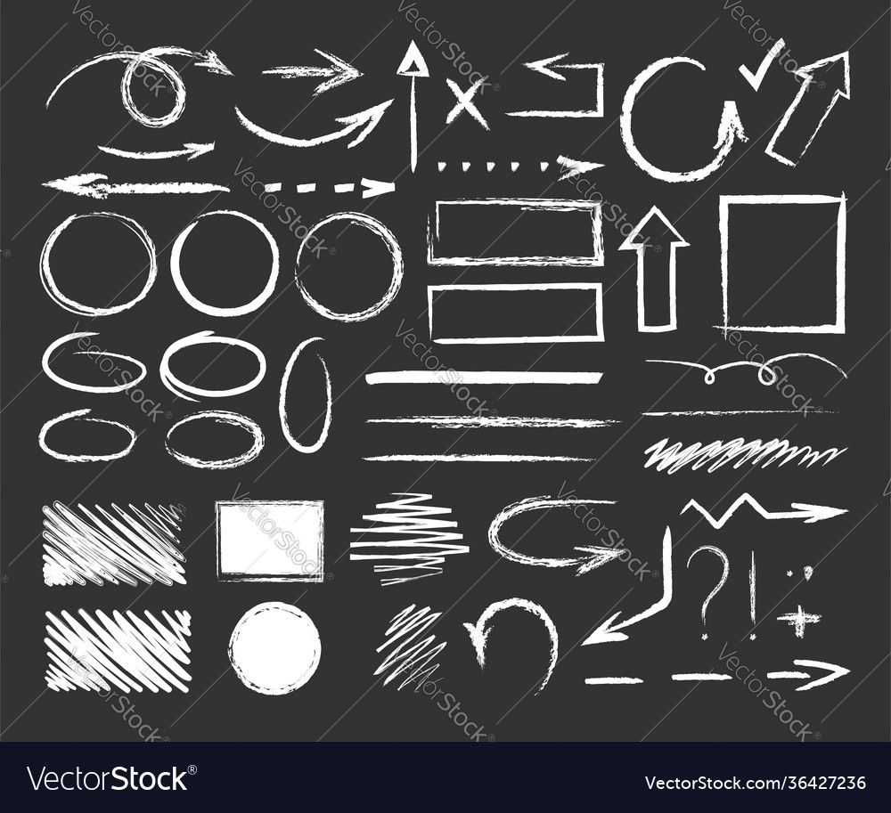 Hand drawn chalk vector image Hand drawn chalk