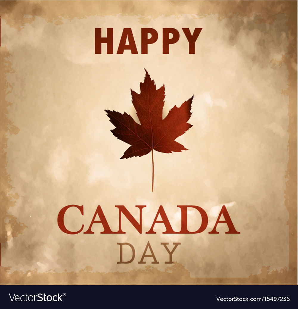 Happy canada day retro card in format