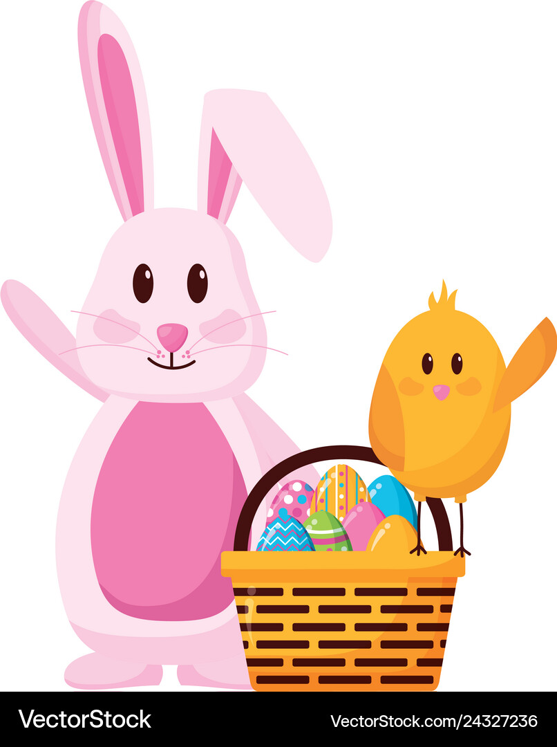 Happy easter rabbit Royalty Free Vector Image - VectorStock