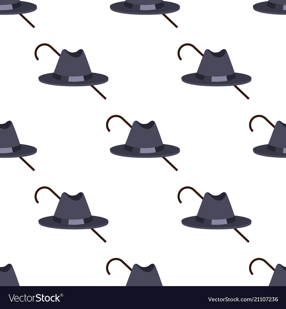 Hat and walking stick pattern vector image Hat and walking stick pattern