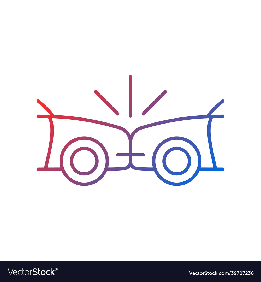 Head-on collision gradient linear icon