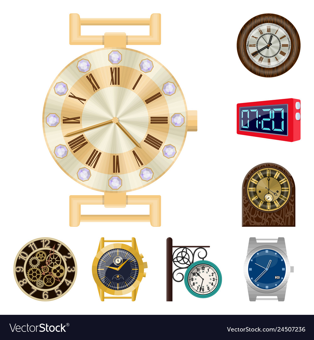 Isolated object of clock and time symbol set