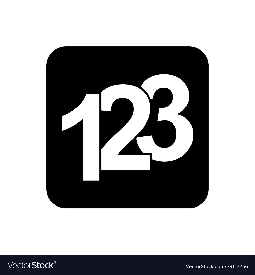 Numbers 1 2 and 3 on cube simple design