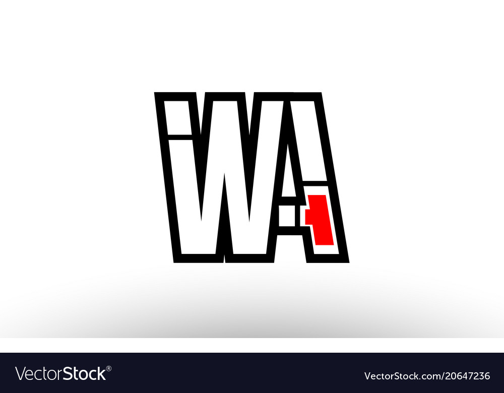 Red and black alphabet letter wa w a logo