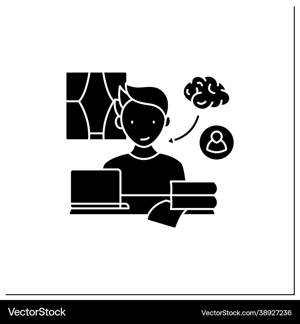 Remote work glyph icon Royalty Free Vector Image