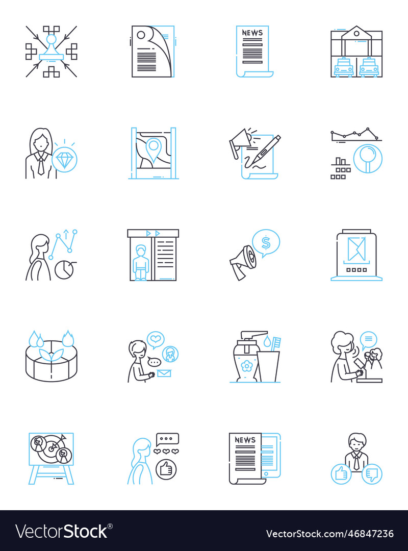 Sharp public linear icons set dynamic