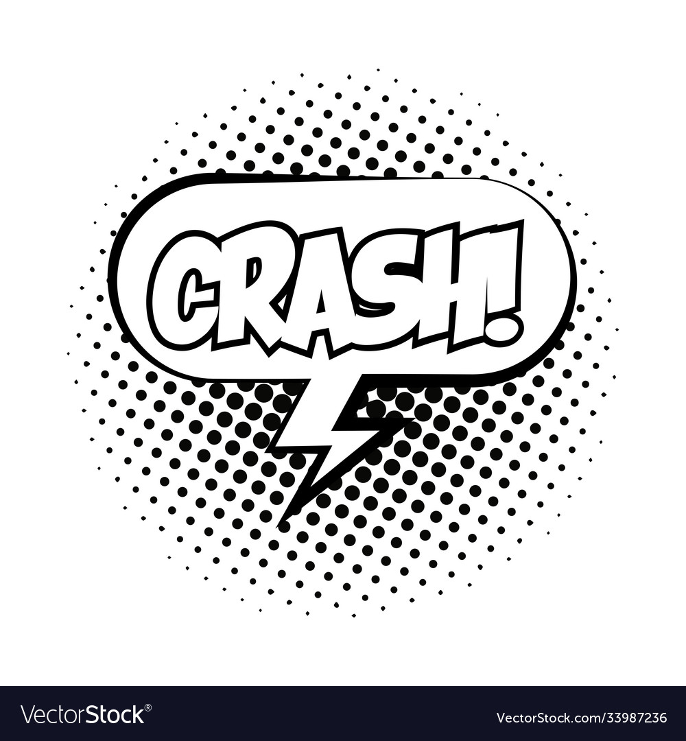 Speech bubble with crash word pop art line style