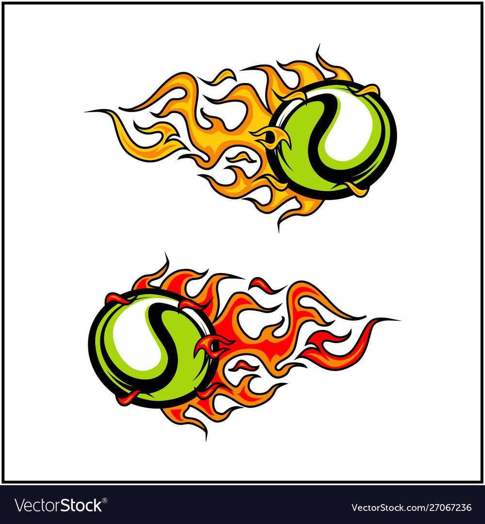 Sport ball flame set 2 Royalty Free Vector Image