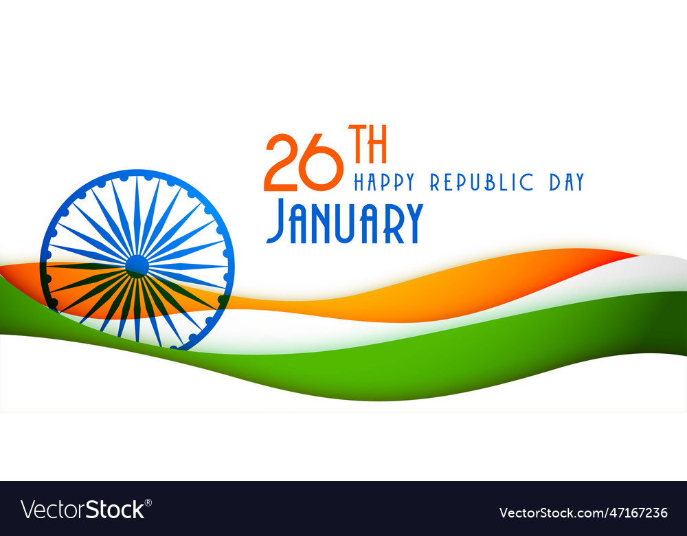 Stylish Indian Happy Republic Day Banner Vector Image