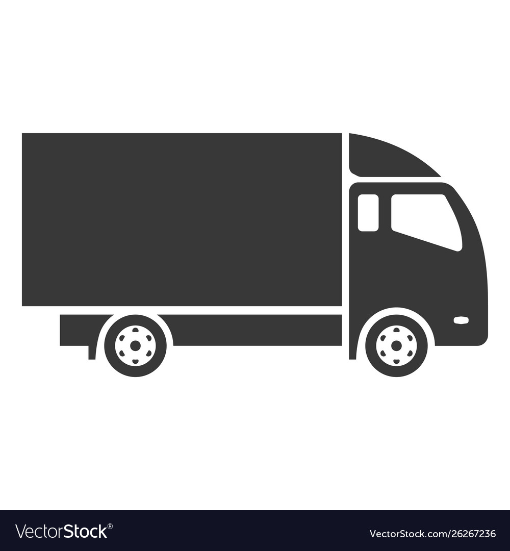 Truck black icon strong heavy vehicle Royalty Free Vector