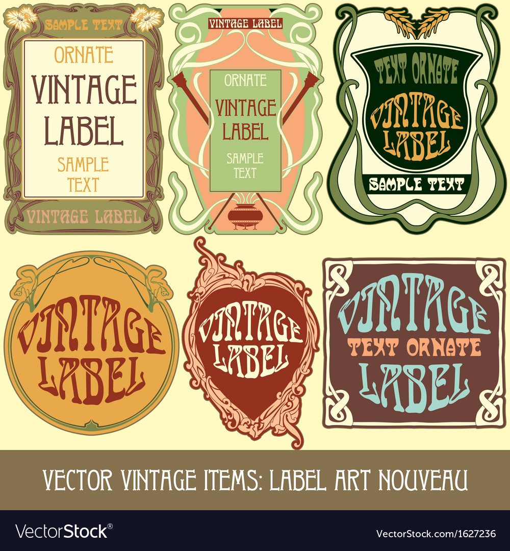 Vintage items - label art nouveau