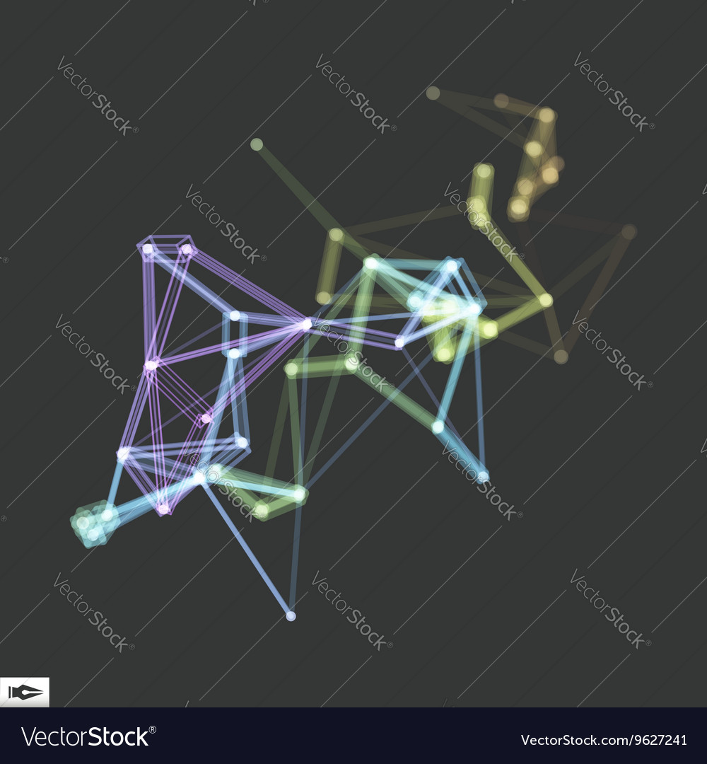 3d connection structure futuristic technology