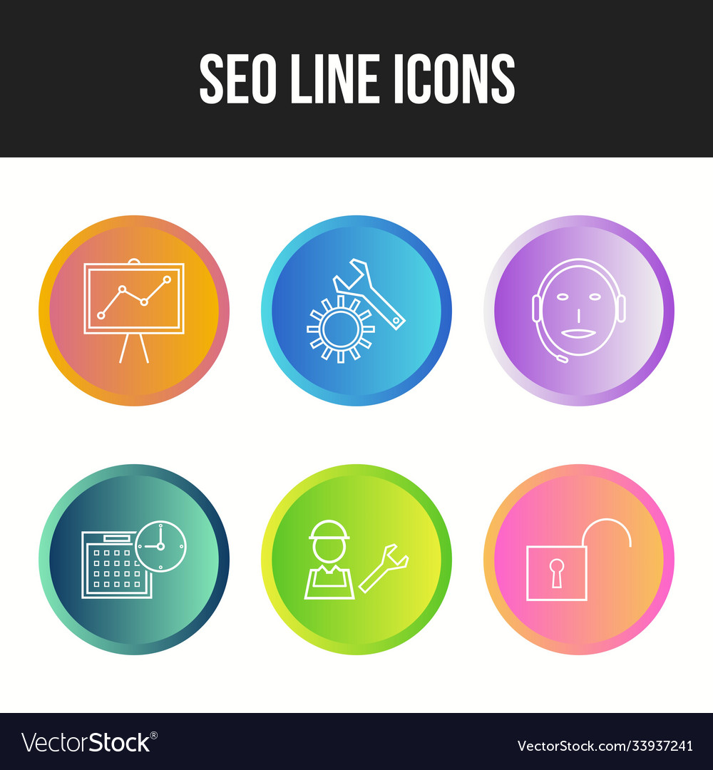 6 unique icons in one set