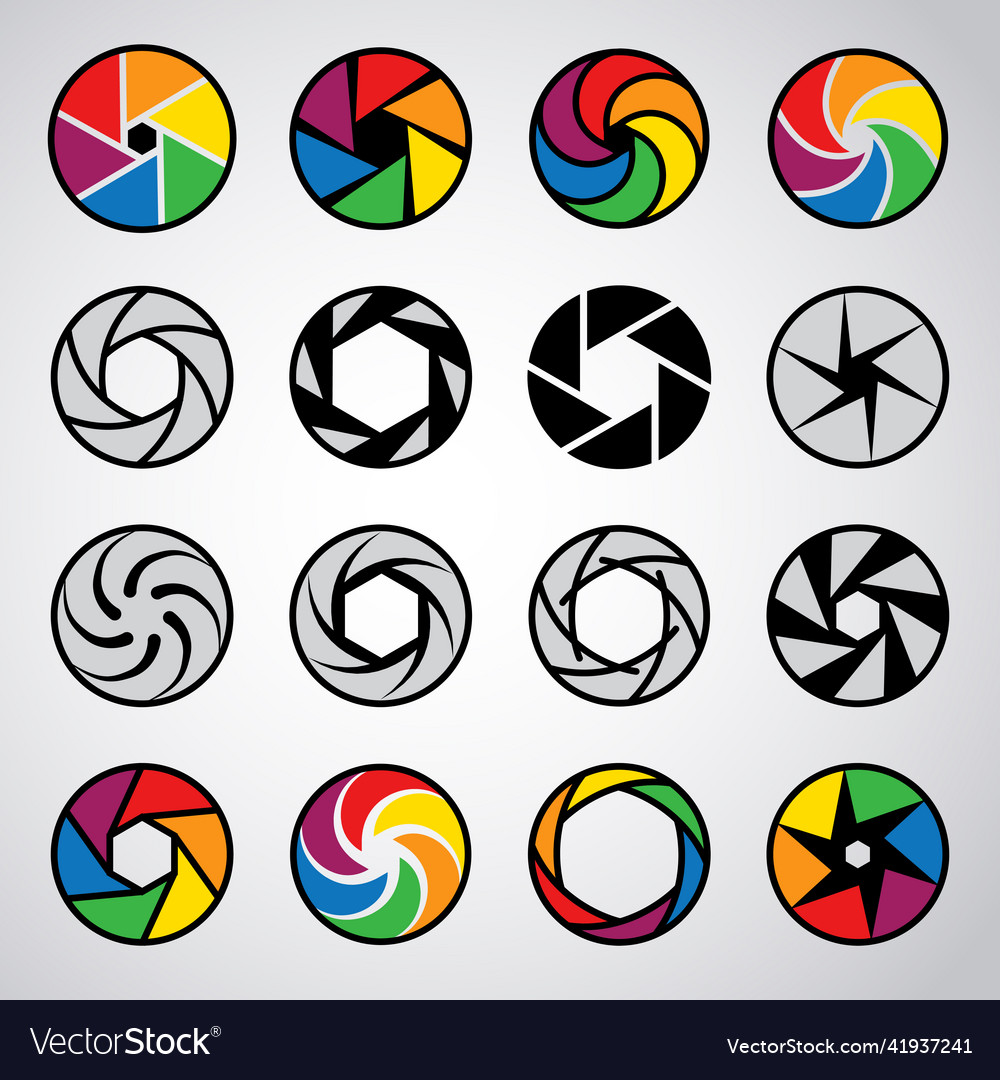 Camera lens digital shutter aperture lenses film Vector Image