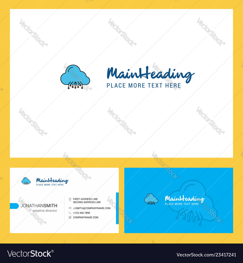 Cloud-Schaltung Logo-Design mit Tagline Front