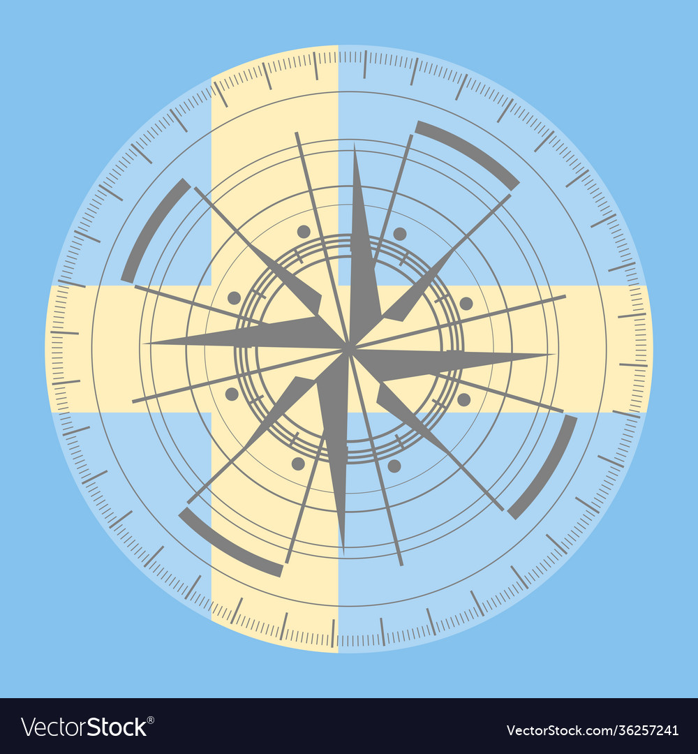 Compass symbol on geometry pattern vector image Compass symbol on geometry pattern
