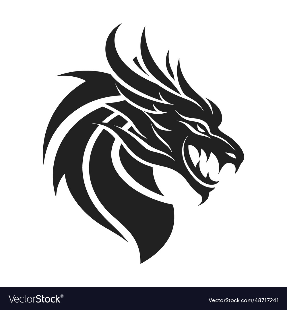Dragon Head Silhouette Tattoo