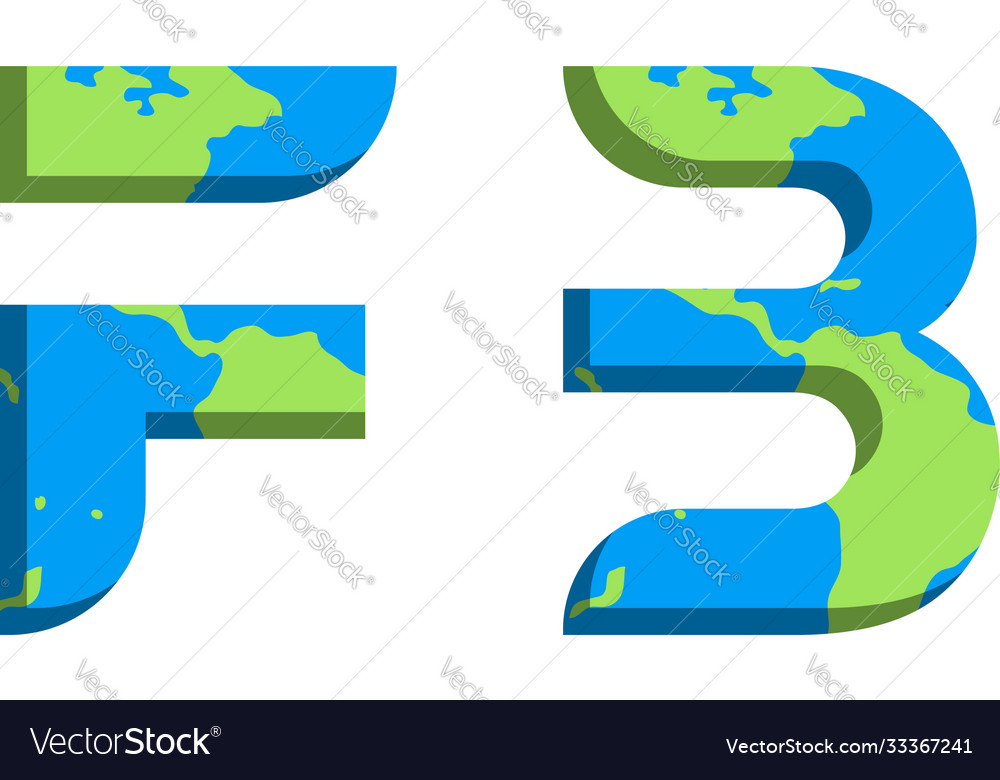 Initial fb logo design with world map style vector image Initial fb logo design with world map style