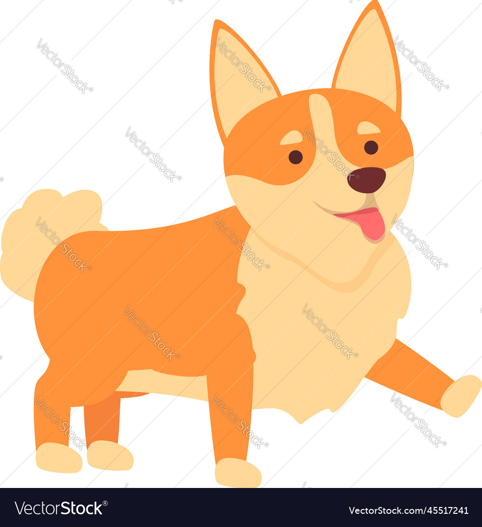 Lovely corgi icon cartoon royal canine Royalty Free Vector